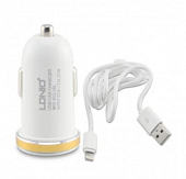 АЗУ 2USB 2,1A + кабель Lightning LDNIO DL-C22 белое