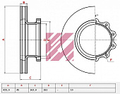 Диск тормозной 434x163x45  R  M2000153