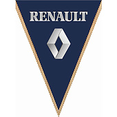 Вымпел треугольный RENAULT фон синий (260х200) цветной  (уп.1шт) SKYWAY