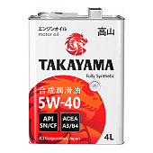 TAKAYAMA 5W40 API SN/CF, ACEA A3/B4 синт/масло 4L  605587