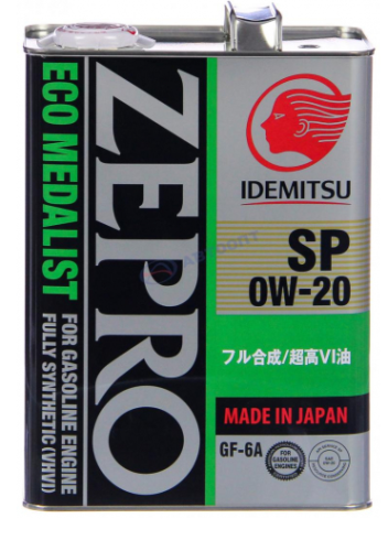 Idemitsu Zepro Eco Medalist 0W20 FS SP/GF-6A синт.масло 4л 144375