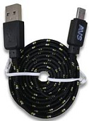 Кабель MicroUSB 1м AVS MR321 A78607S плоский текстиль